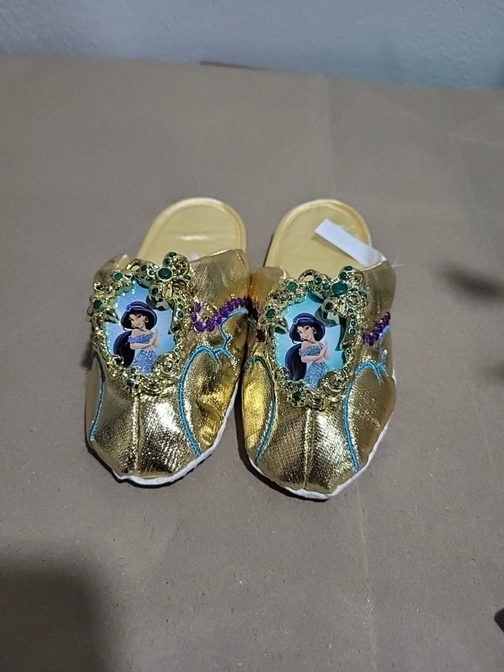 Disney Gold Jasmine Jewel-Embellished Dress-Up Slippers